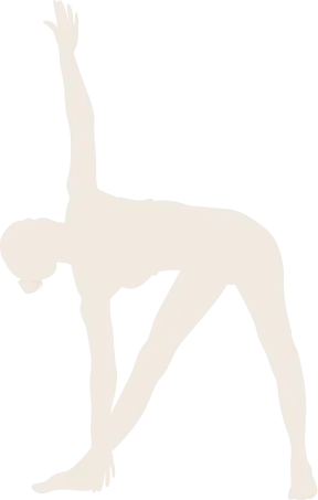 ombre chinoise en posture de yoga trikonasana