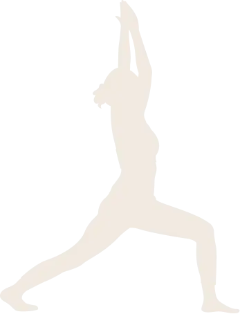 ombre chinoise blanc cassé en posture de yoga