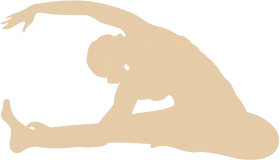 ombre chinoise beige en posture de yoga