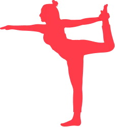 petite ombre chinoise rouge en posture de Yoga
